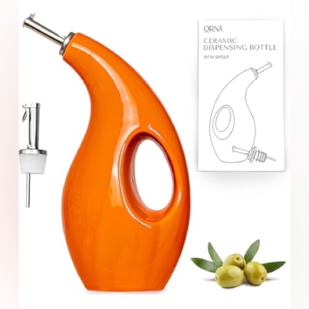 TWO ceramic oil and vinegar dispensers